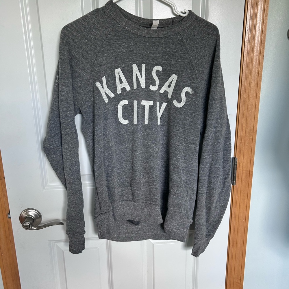 Bella Canvas Gray Crewneck Kansas City Sweater